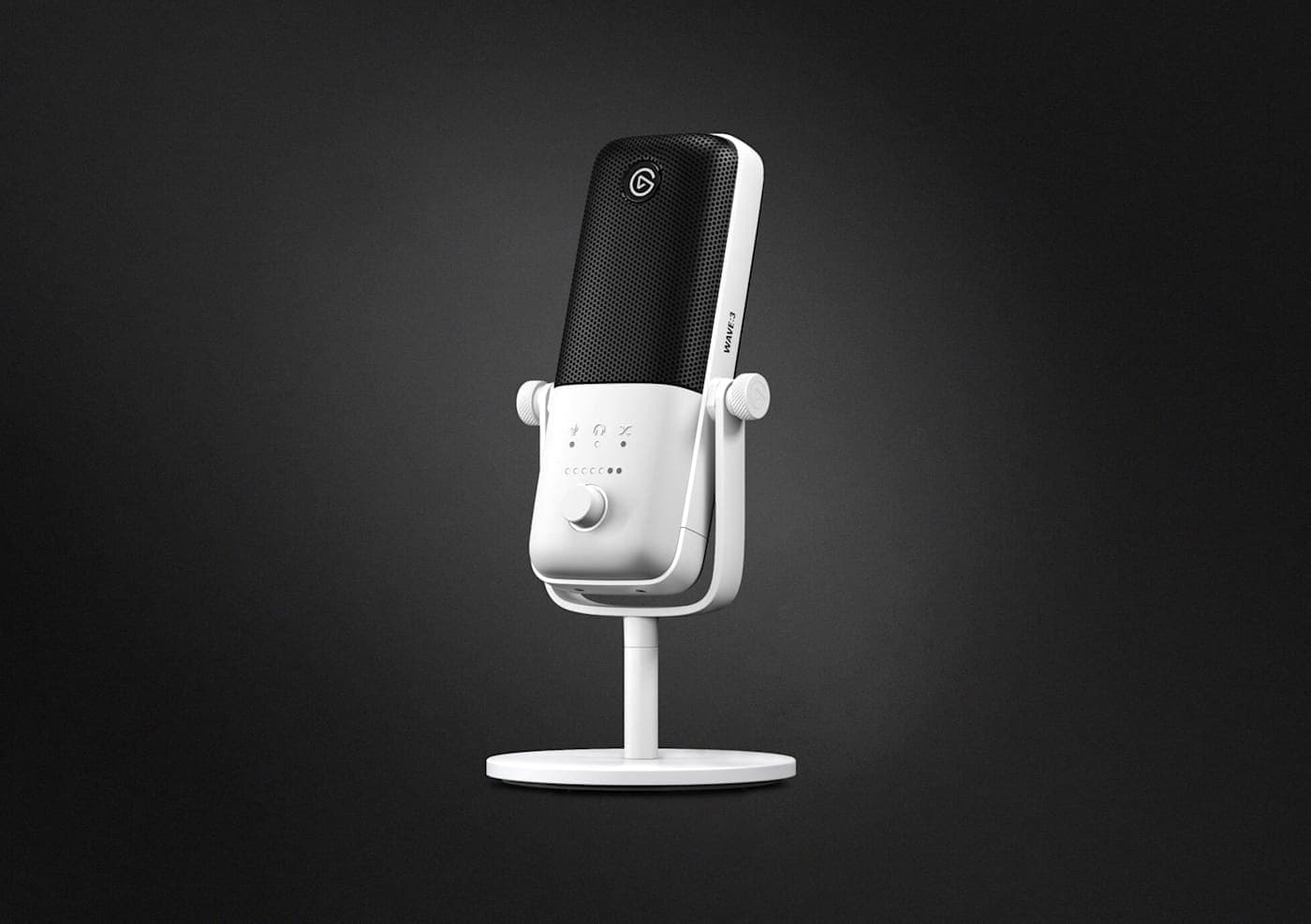Elgato Wave 3 USB condenser microphone on desk stand