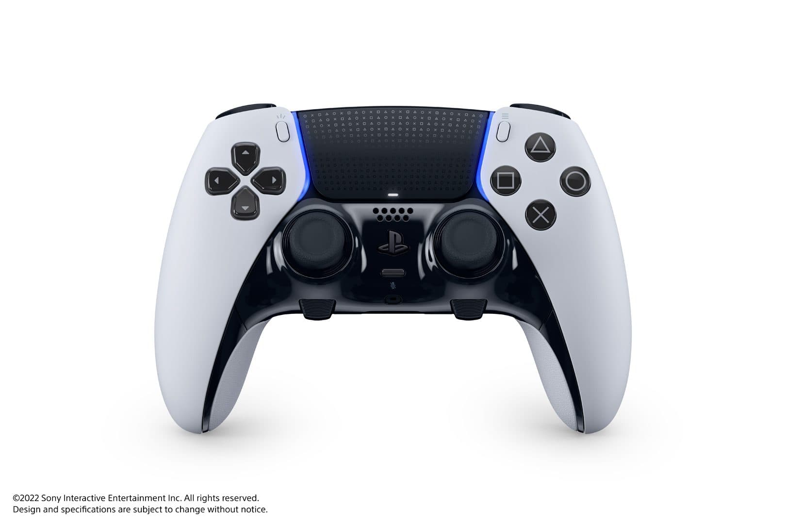 Sony DualSense Edge wireless controller for PlayStation 5 in white, front view