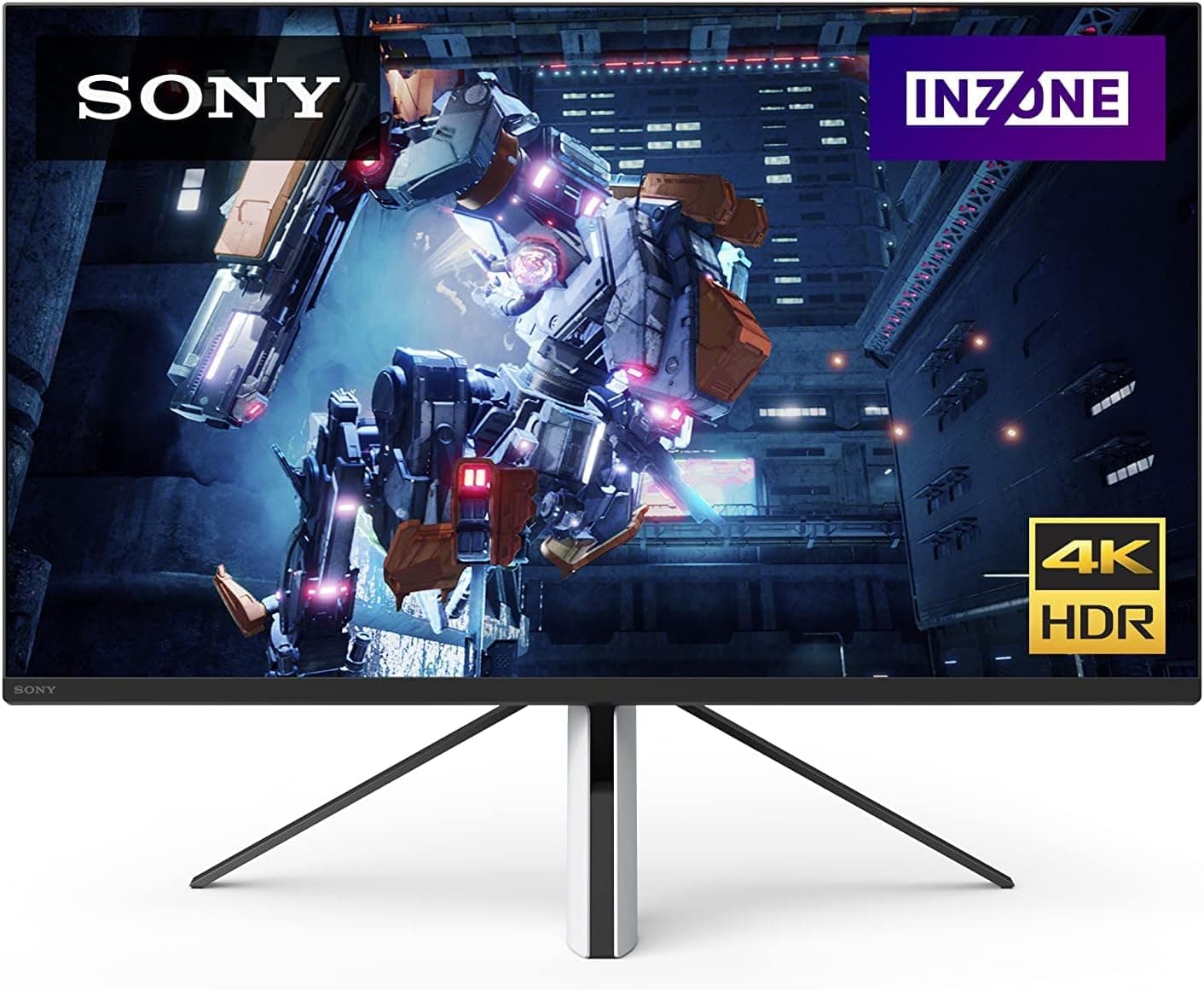 Sony INZONE M9 27 inch 4K HDR gaming monitor in white with adjustable stand